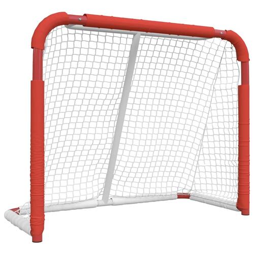 Hockeymål 137x66x112 cm polyester rød og hvid