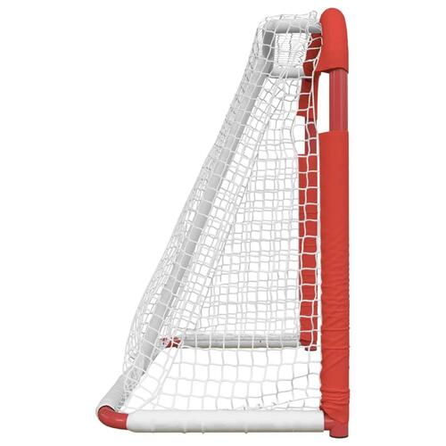 Hockeymål 137x66x112 cm polyester rød og hvid