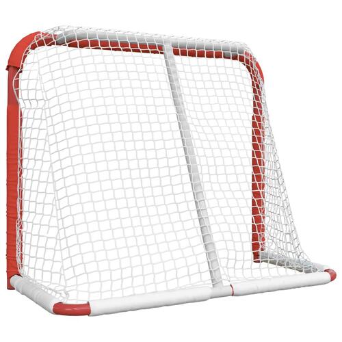 Hockeymål 137x66x112 cm polyester rød og hvid