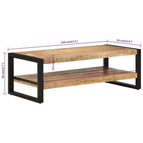 Sofabord 120x55x40 cm massivt mangotræ