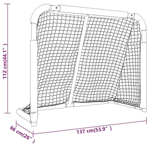 Hockeymål 137x66x112 cm polyester rød og hvid