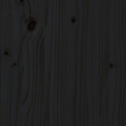 Sengeramme 140x200 cm massivt fyrretræ sort