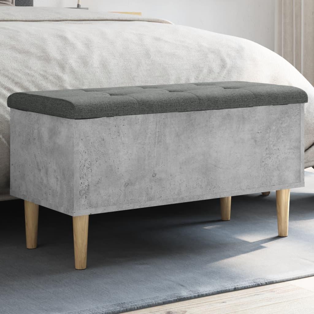 Skobænk 82x42x46 cm konstrueret træ betongrå