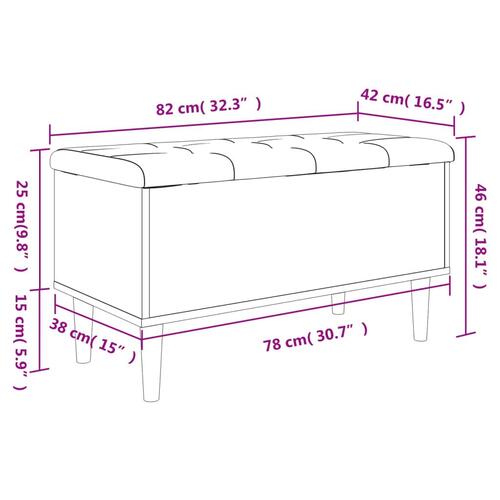 Skobænk 82x42x46 cm konstrueret træ betongrå