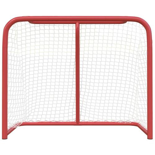 Hockeymål 183x71x122 cm polyester rød og hvid