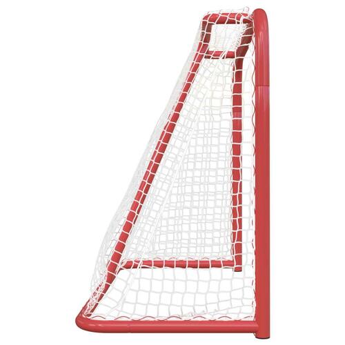 Hockeymål 183x71x122 cm polyester rød og hvid