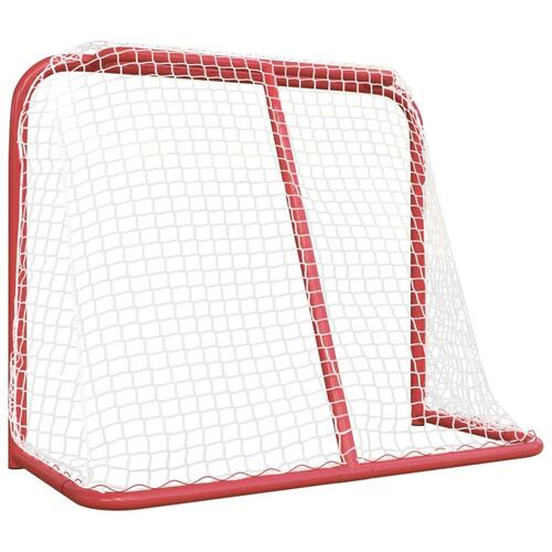 Hockeymål 183x71x122 cm polyester rød og hvid