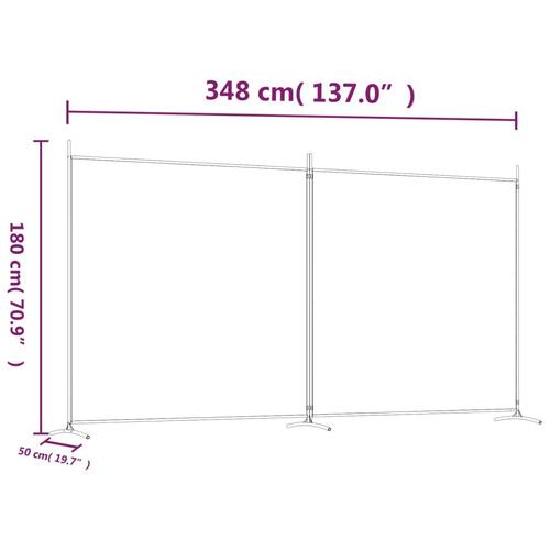 2-panels rumdeler 348x180 cm stof brun