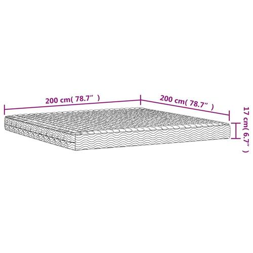 Skummadras 200x200 cm hårdhed H2 H3 hvid