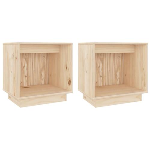Sengeborde 2 stk. 40x30x40 cm massivt fyrretræ