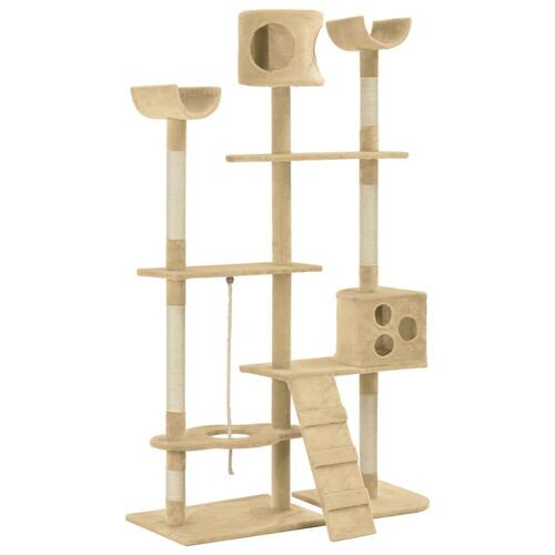 Kattetræ med sisalkradsestolper 180 cm beige