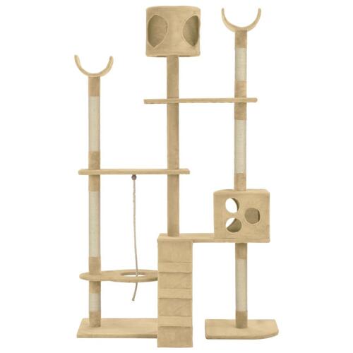 Kattetræ med sisalkradsestolper 180 cm beige