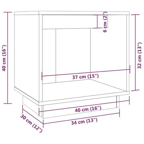 Sengeborde 2 stk. 40x30x40 cm massivt fyrretræ