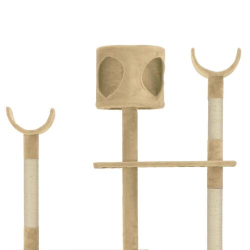 Kattetræ med sisalkradsestolper 180 cm beige