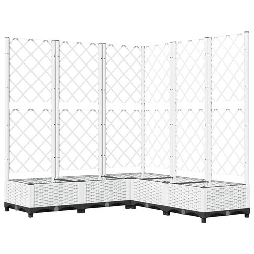 Plantekasse med espalier 120x120x121,5 cm PP hvid