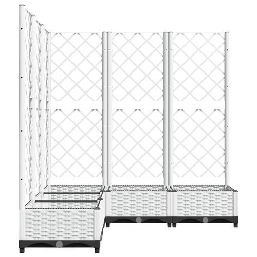 Plantekasse med espalier 120x120x121,5 cm PP hvid
