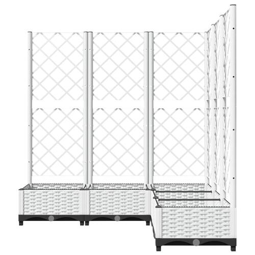 Plantekasse med espalier 120x120x121,5 cm PP hvid