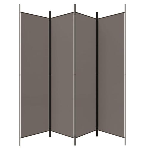 4-panels rumdeler 698x180 cm stof antracitgrå