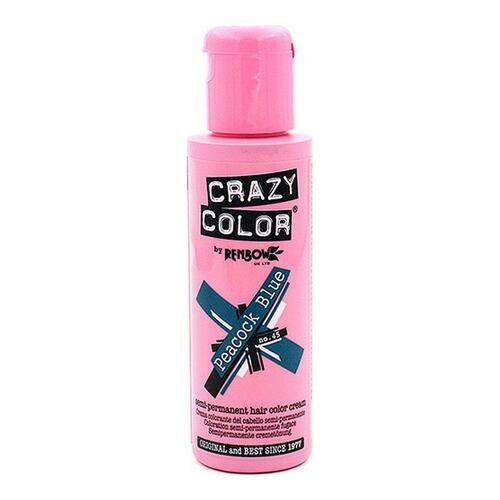 Halvpermanent farvning Peacock Blue Crazy Color Nº 45 (100 ml)