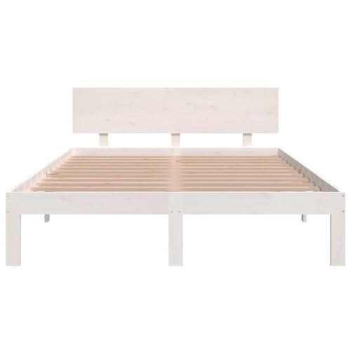 Sengeramme 150x200 cm King Size massivt fyrretræ hvid