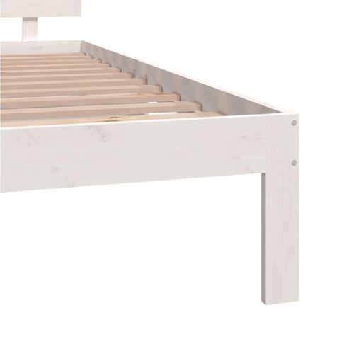 Sengeramme 150x200 cm King Size massivt fyrretræ hvid
