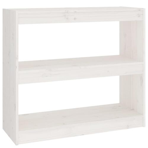 Bogreol/rumdeler 80x30x71,5 cm massivt fyrretræ hvid