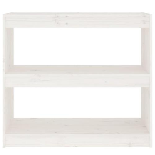 Bogreol/rumdeler 80x30x71,5 cm massivt fyrretræ hvid