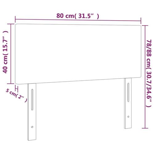 Sengegavl 80x5x78/88 cm stof gråbrun