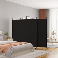 4-panels rumdeler 698x180 cm stof sort