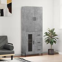 Højskab 69,5x34x180 cm konstrueret træ betongrå