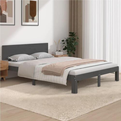 Sengeramme 150x200 cm King Size massivt fyrretræ grå