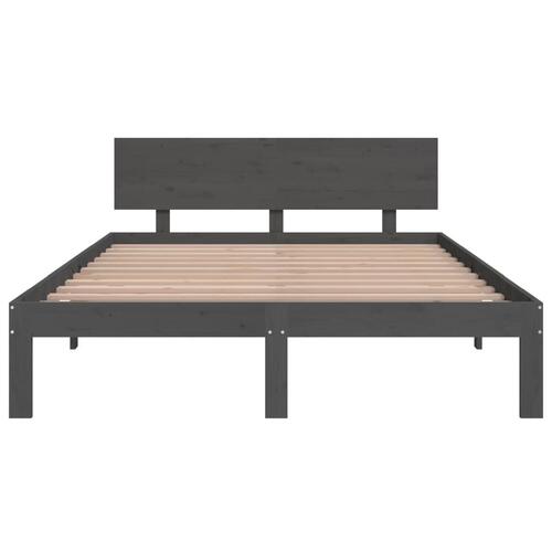 Sengeramme 150x200 cm King Size massivt fyrretræ grå