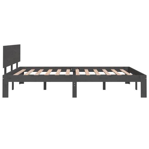 Sengeramme 150x200 cm King Size massivt fyrretræ grå
