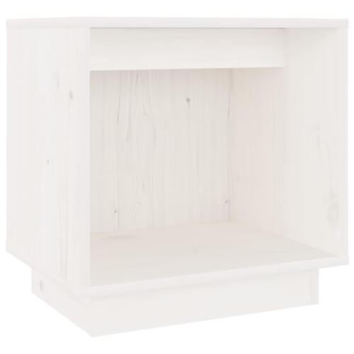 Sengebord 40x30x40 cm massivt fyrretræ hvid