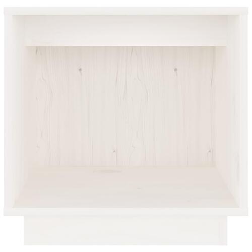 Sengebord 40x30x40 cm massivt fyrretræ hvid