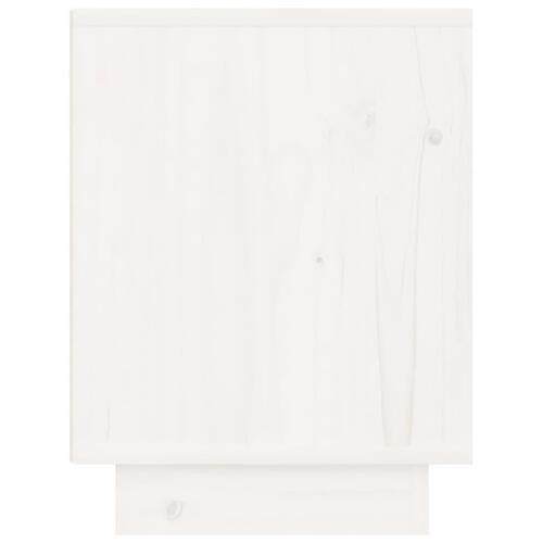 Sengebord 40x30x40 cm massivt fyrretræ hvid