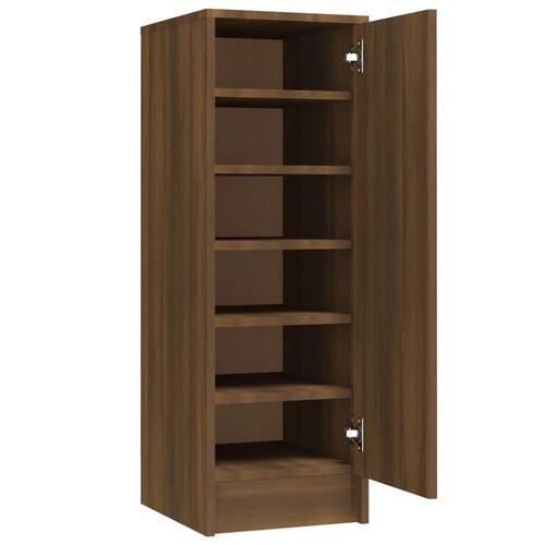 Skoskab 32x35x92 cm konstrueret træ brun egetræsfarve