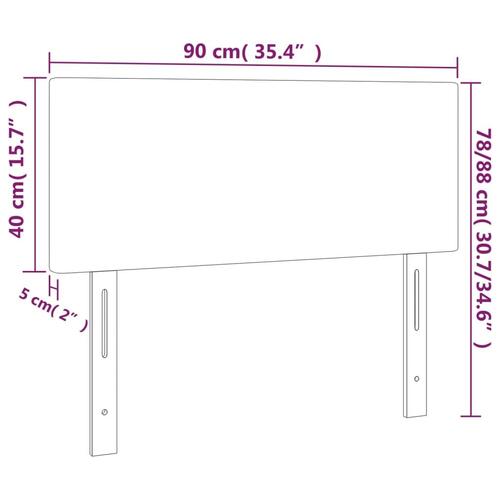 Sengegavl 90x5x78/88 cm stof blå