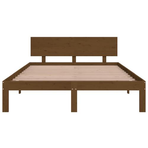 Sengeramme 150x200 cm King Size massivt træ gyldenbrun