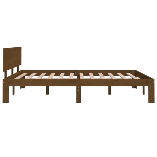 Sengeramme 150x200 cm King Size massivt træ gyldenbrun
