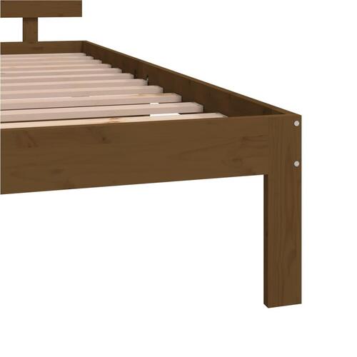 Sengeramme 150x200 cm King Size massivt træ gyldenbrun