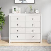 Kommode 100x40x90 cm massivt fyrretræ hvid