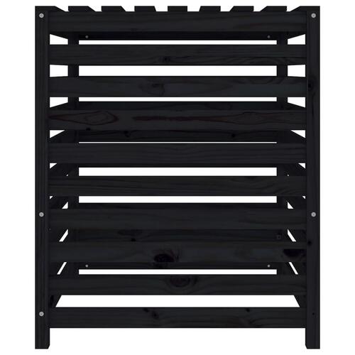 Kompostbeholder 82,5x82,5x99,5 cm massivt fyrretræ sort