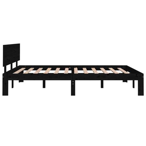 Sengeramme 150x200 cm King Size massivt træ sort