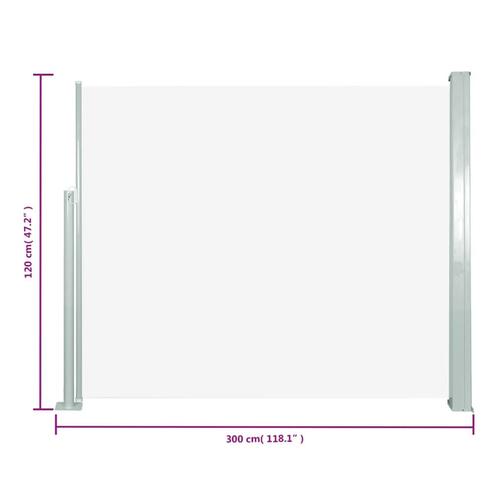 Sammenrullelig sidemarkise 120x300 cm cremefarvet