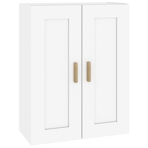 Vægskab 69,5x32,5x90 cm konstrueret træ hvid højglans