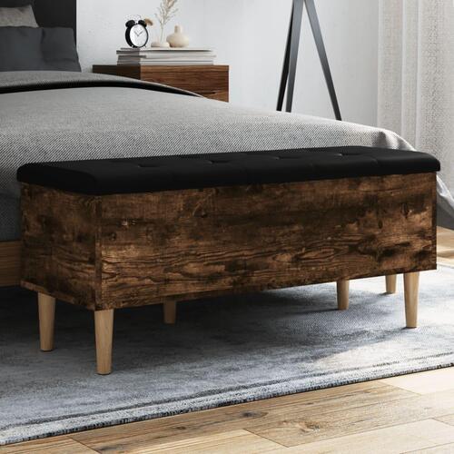 Skobænk 102x42x46 cm konstrueret træ røget egetræsfarve