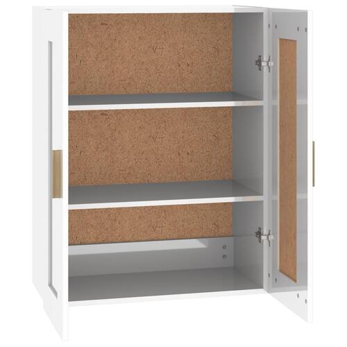 Vægskab 69,5x32,5x90 cm konstrueret træ hvid højglans