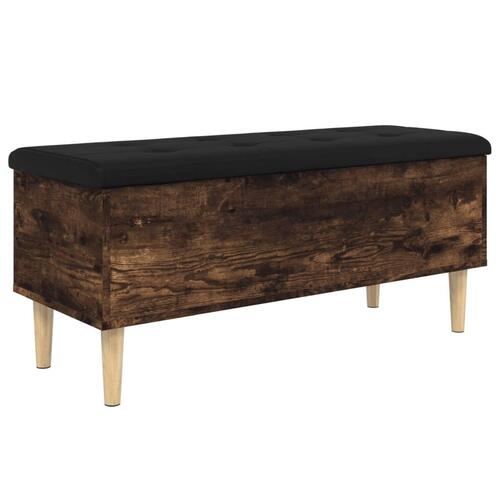 Skobænk 102x42x46 cm konstrueret træ røget egetræsfarve