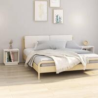 Sengeborde 2 stk. 40x30x40 cm massivt fyrretræ hvid
